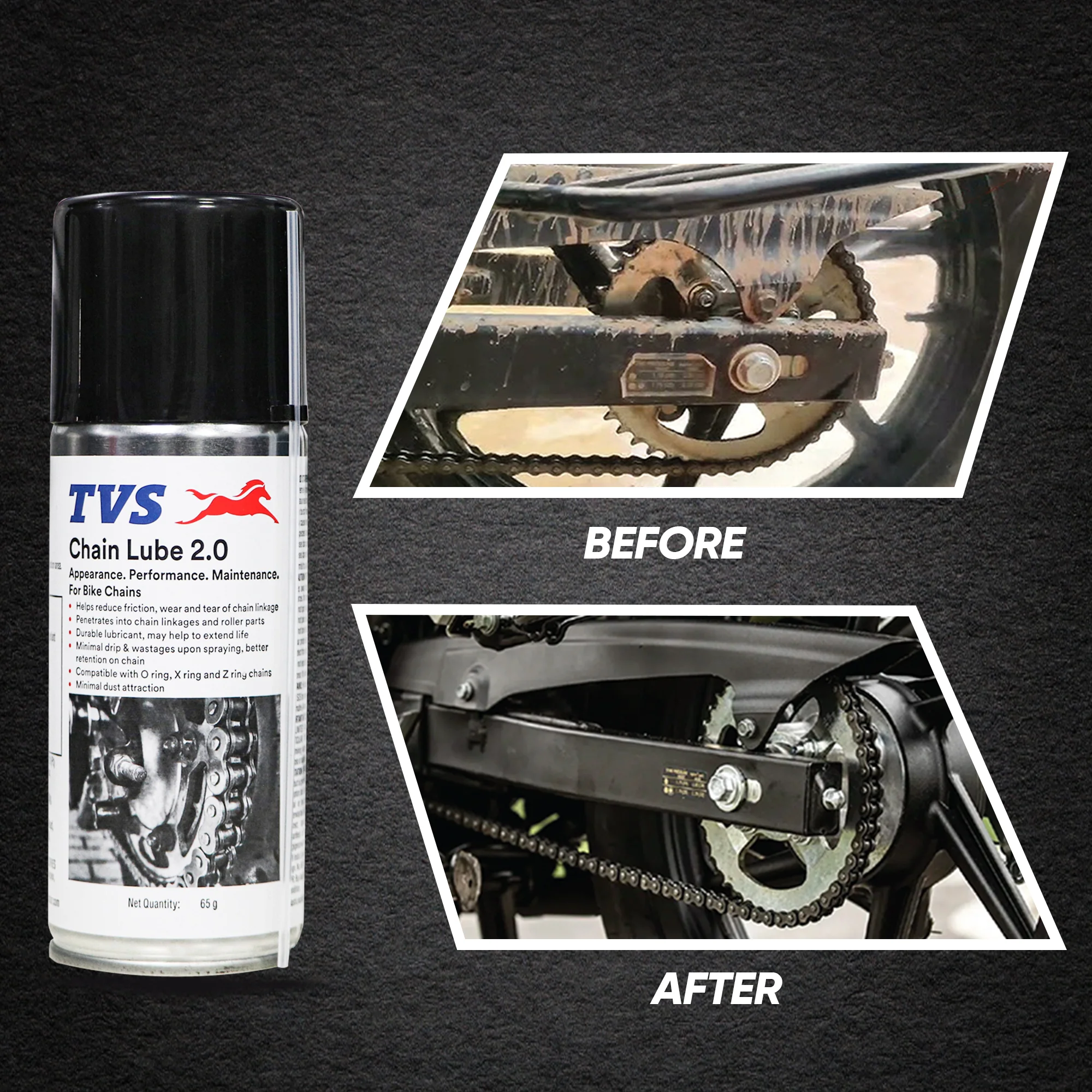 TVS Chain Lube 2.0 - 65Gm. | Precision Lubrication for Peak Chain Performance - Image 3