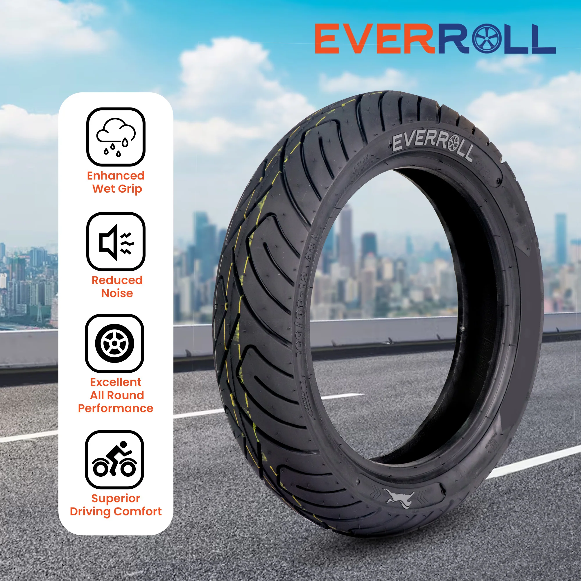 Front Tubeless Nylon Tyre - 100/80-12 TL TO ST31 | Vehicle Compatibility - TVS Ntorq - Image 5
