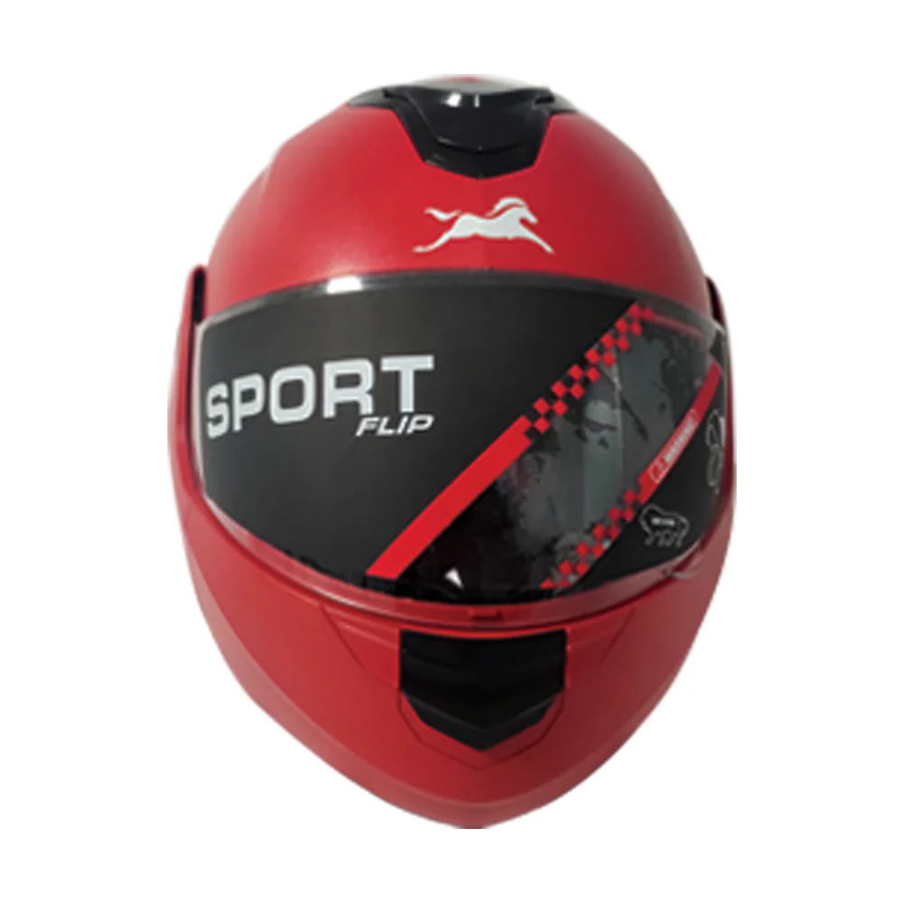 Full-Face Flip Helmet Red  Durable and Comfortable Design - Image 2