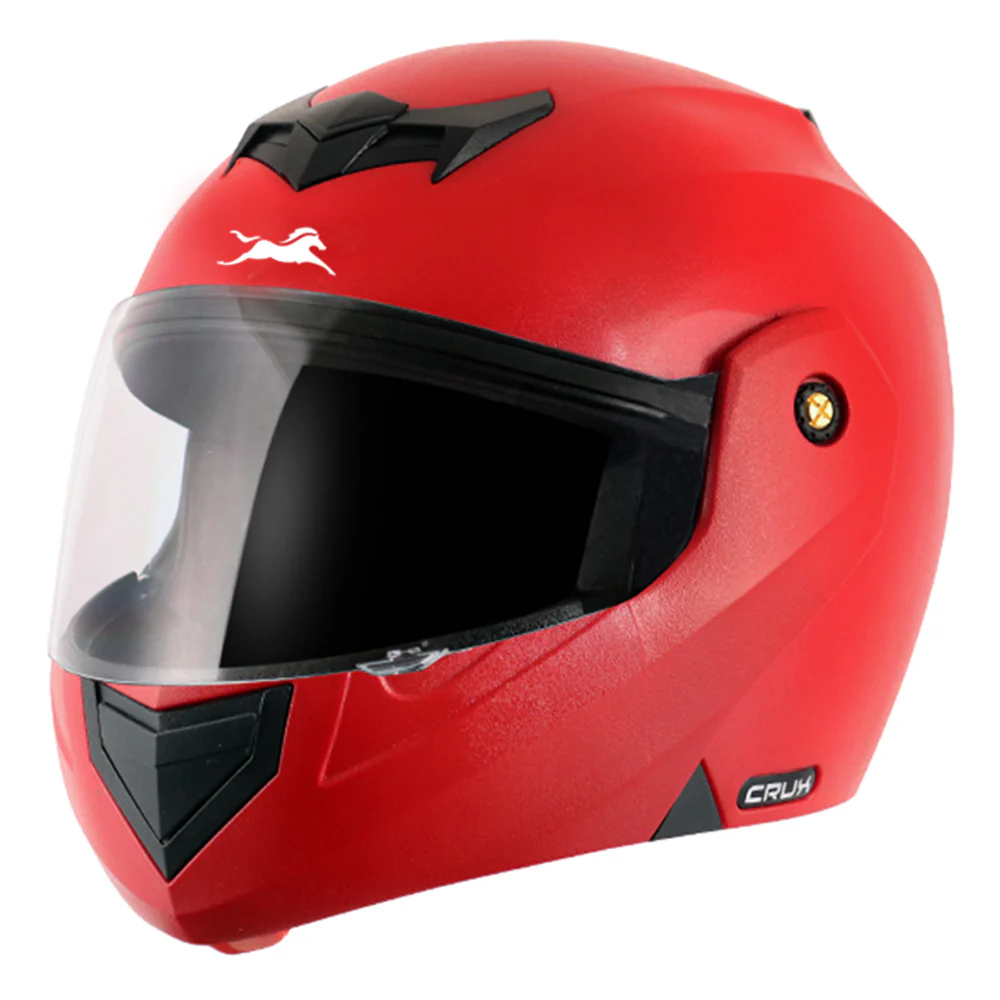 TVS Flip up Helmet Full Face, Color: Red - ISI Certified - Image 4