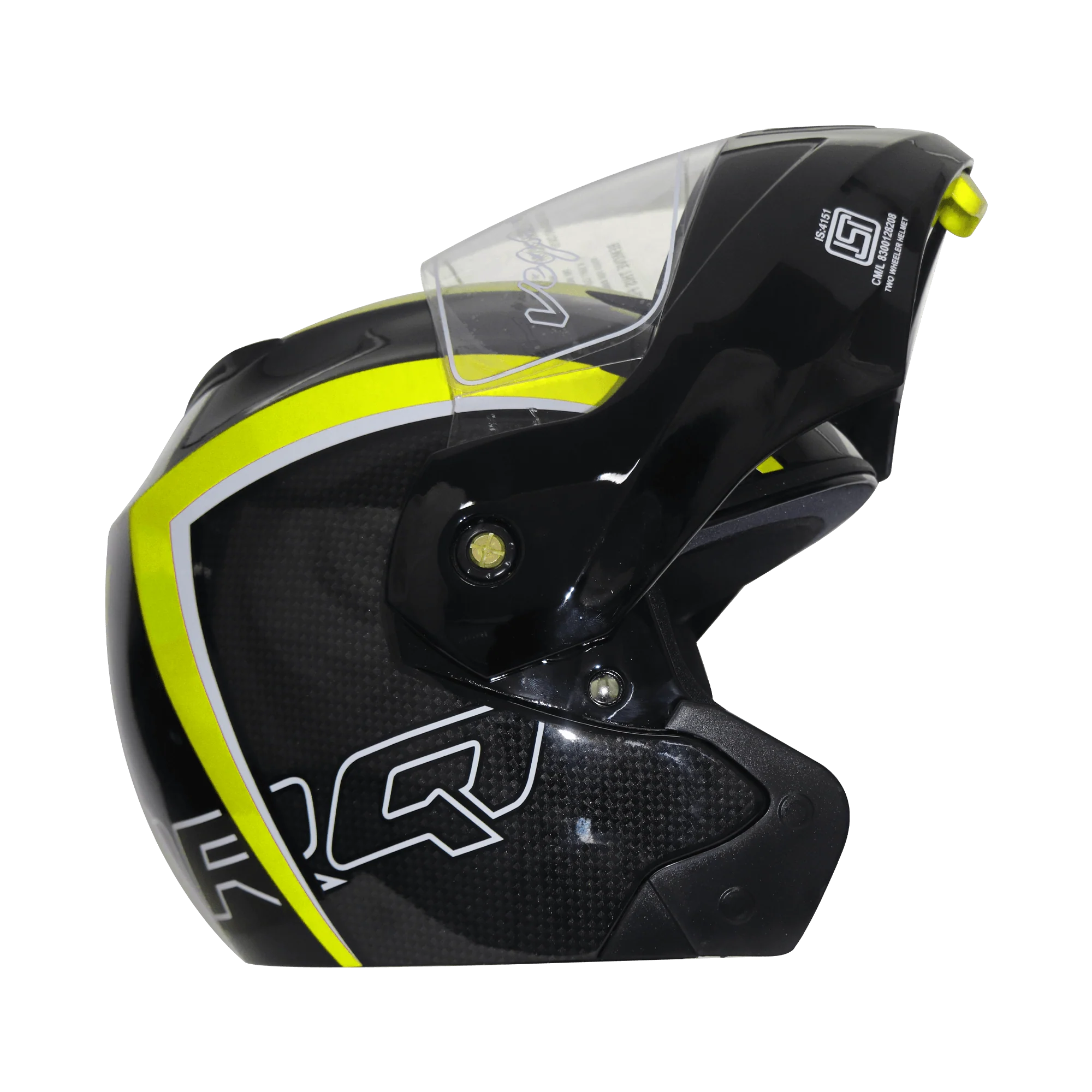 TVS Ntorq Flip-up Helmet, Color: Black & Neon - ISI Certified - Image 5