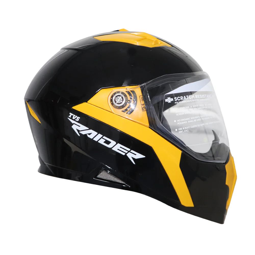 TVS Raider Edition Full Face Helmet | ISI Certified Color; Black & Yellow - Image 5
