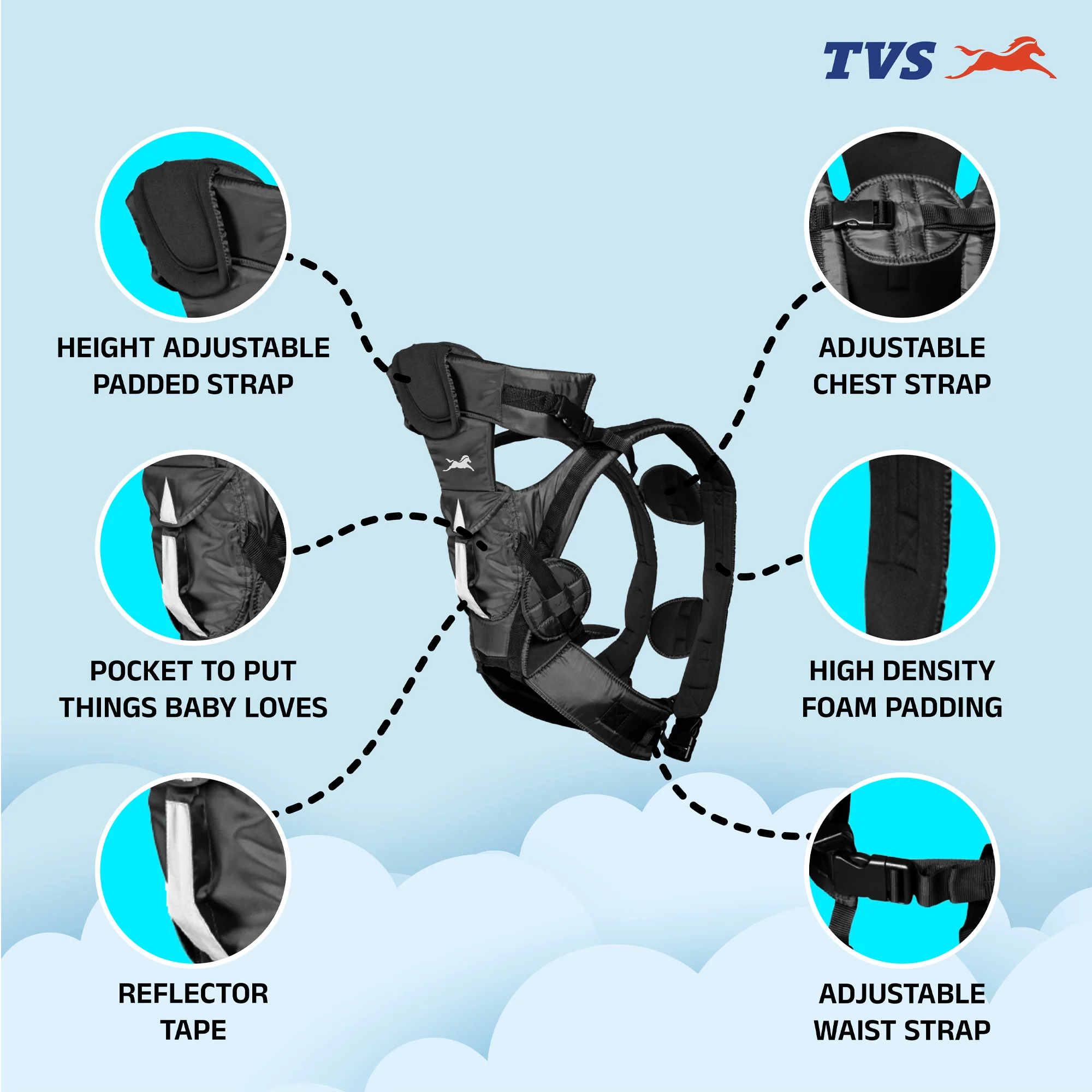 TVS Kids Safety Belt/Toddler Carrier-Black - Image 2