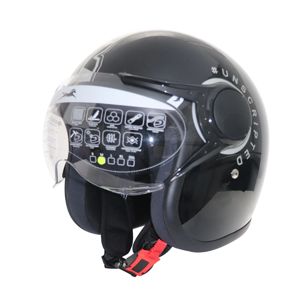 TVS RONIN Half Face Black Helmet - ISI Certified - Image 6