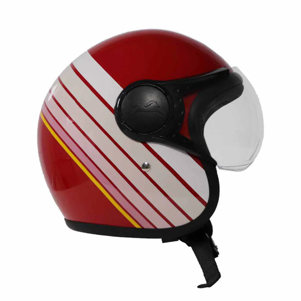 TVS Ronin Half Face Red Helmet - ISI & DOT Certified - Image 3