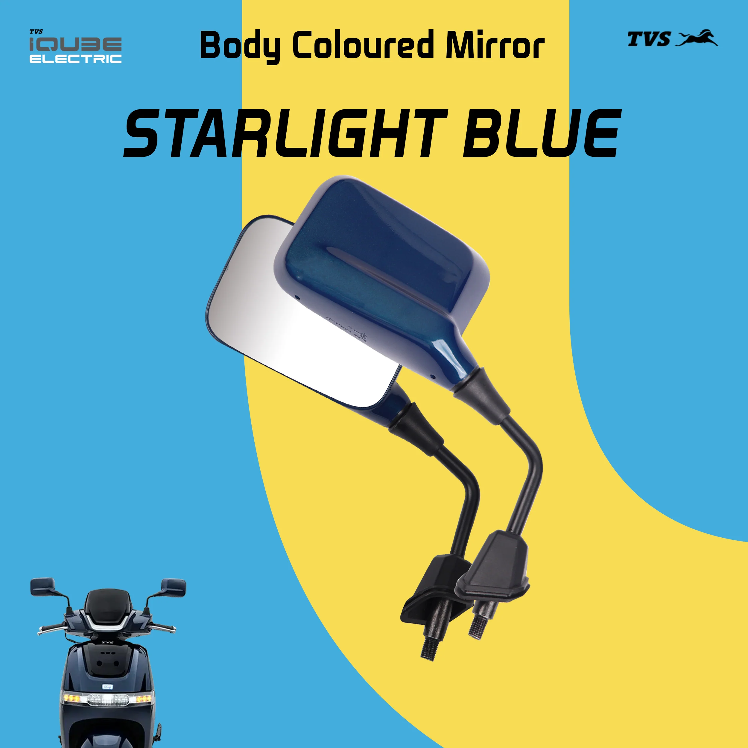 TVS Mirror Set for IQUBE - Starlight Blue - Image 2