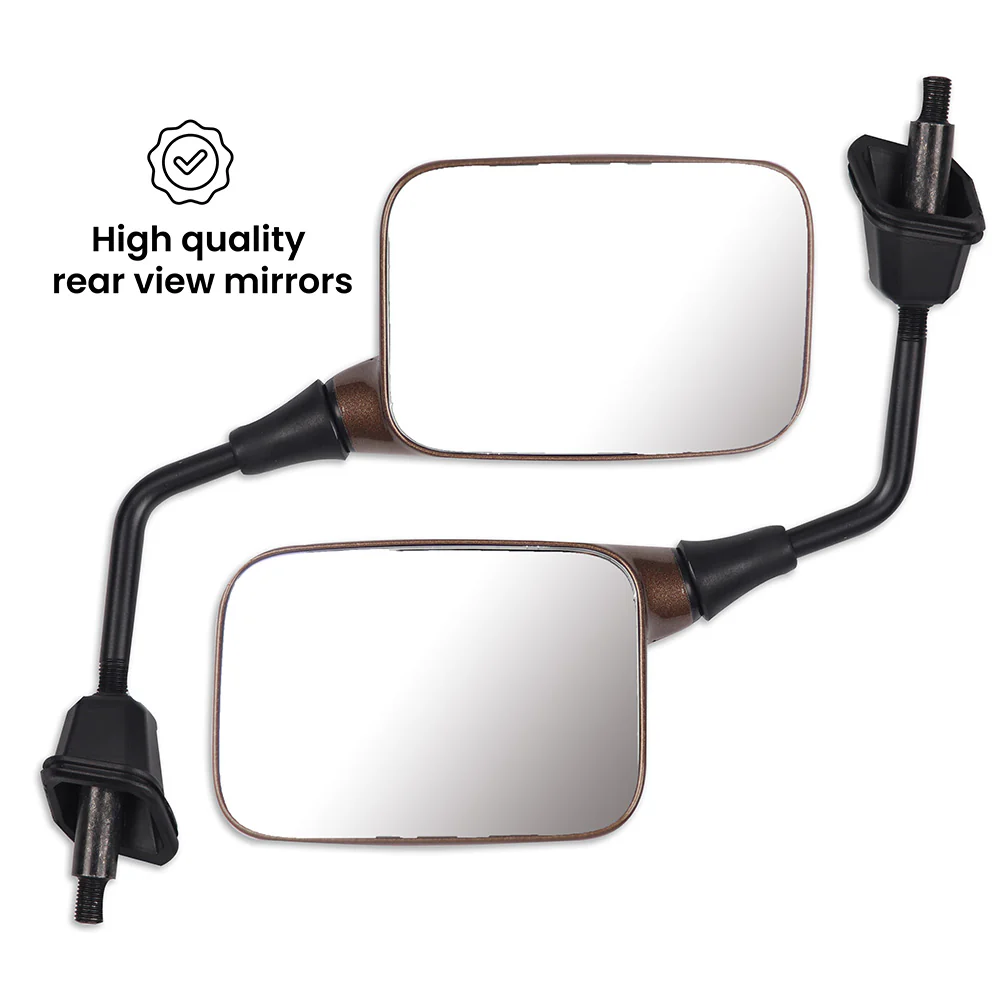 TVS Mirror Set (Left & Right) for IQUBE - Walnut Brown - Image 3
