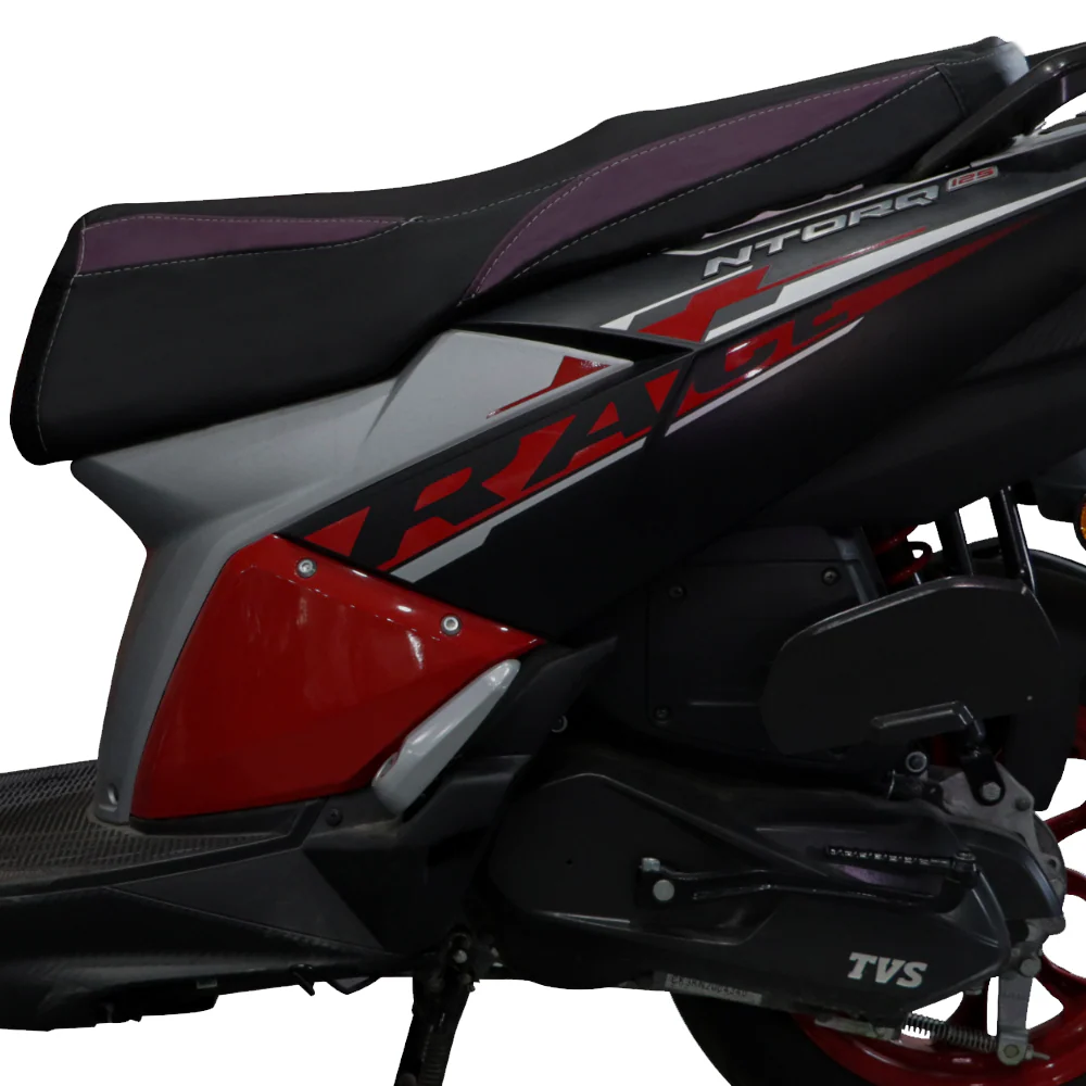 TVS NTORQ Seat Cover Black with Purple -Durable Protection - Image 2