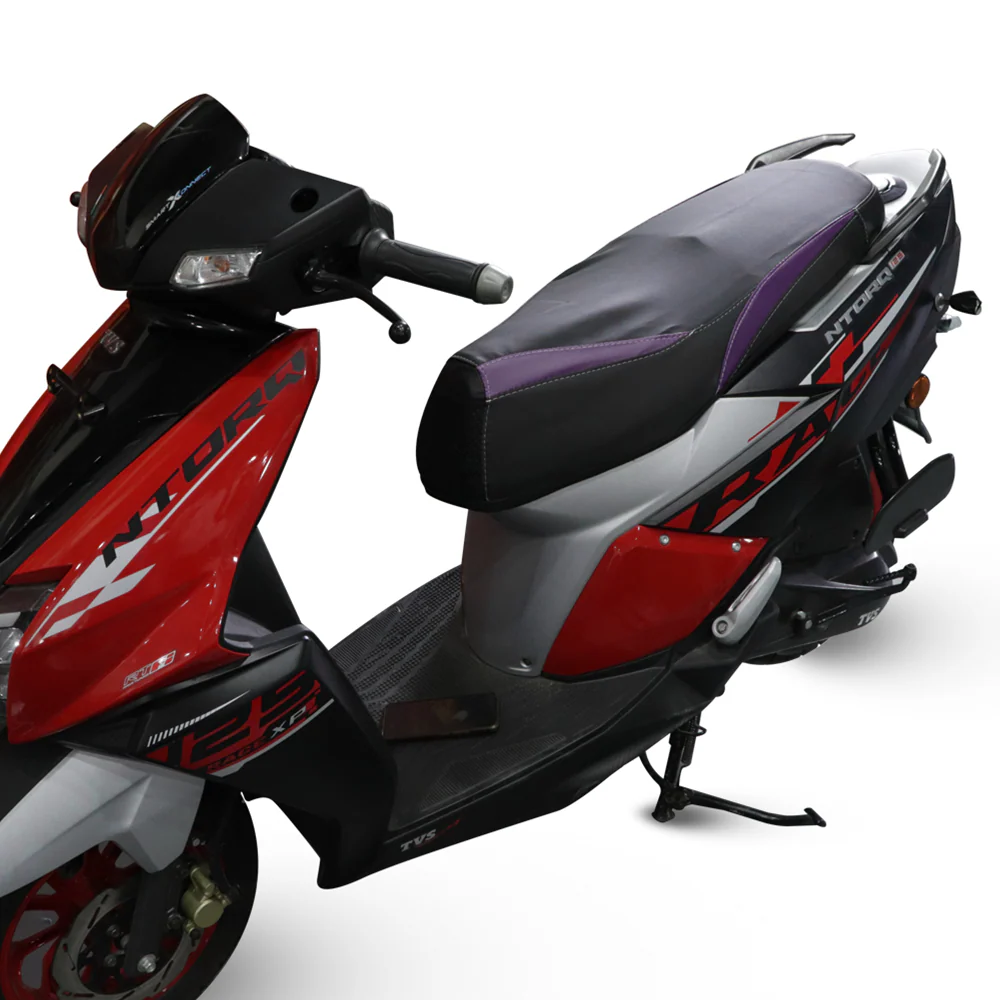 TVS NTORQ Seat Cover Black with Purple -Durable Protection - Image 3