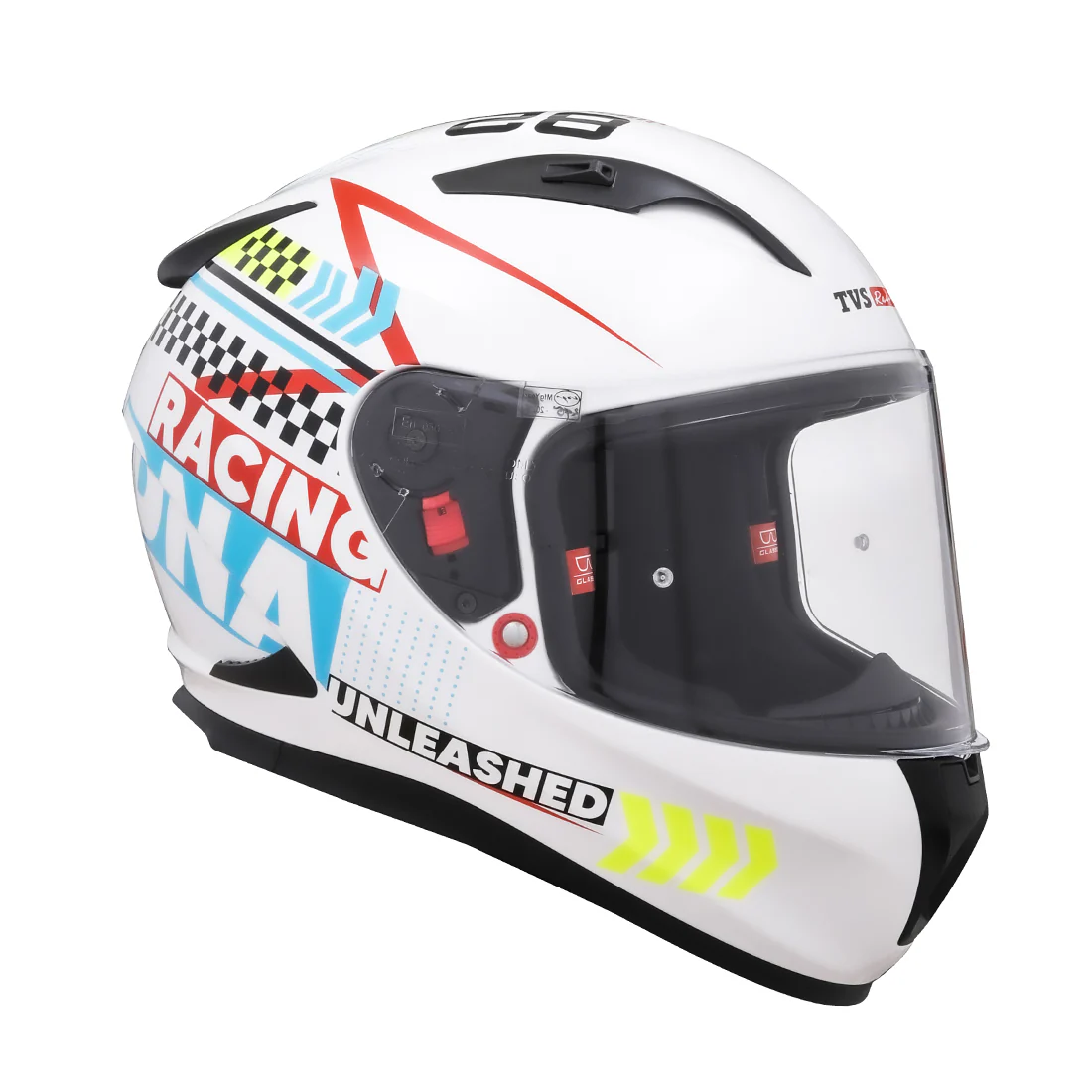 TVS Racing Dual Visor Helmet for Men – Anti-Fog Pin-Lock, Aerodynamic Design & DOT/ISI/ECE Certified – Premium Full Face Helmet For Men - Image 22
