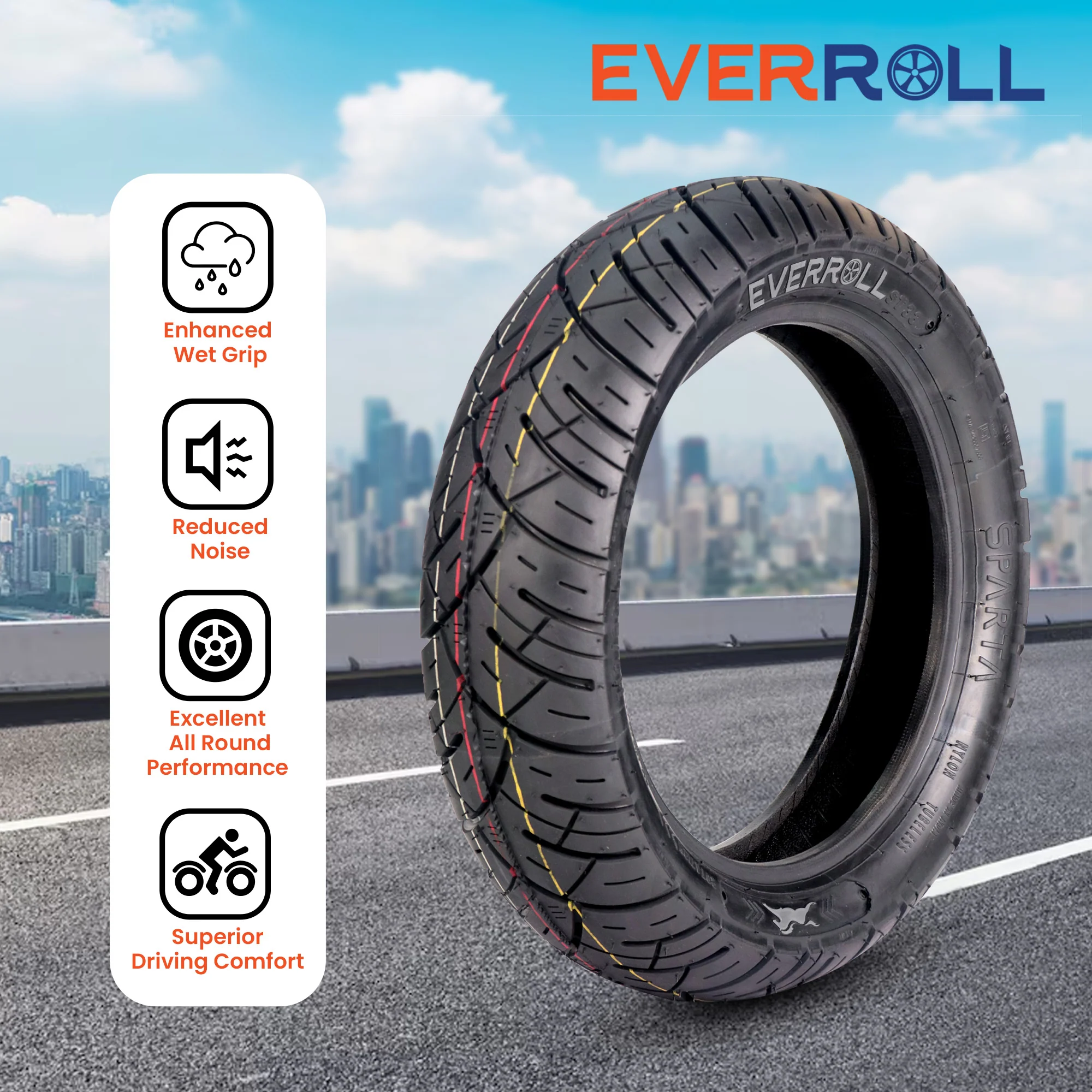 Rear Tubeless Nylon Tyre - 110/80-12 TL TO ST32 | Vehicle Compatibility - TVS Ntorq - Image 5