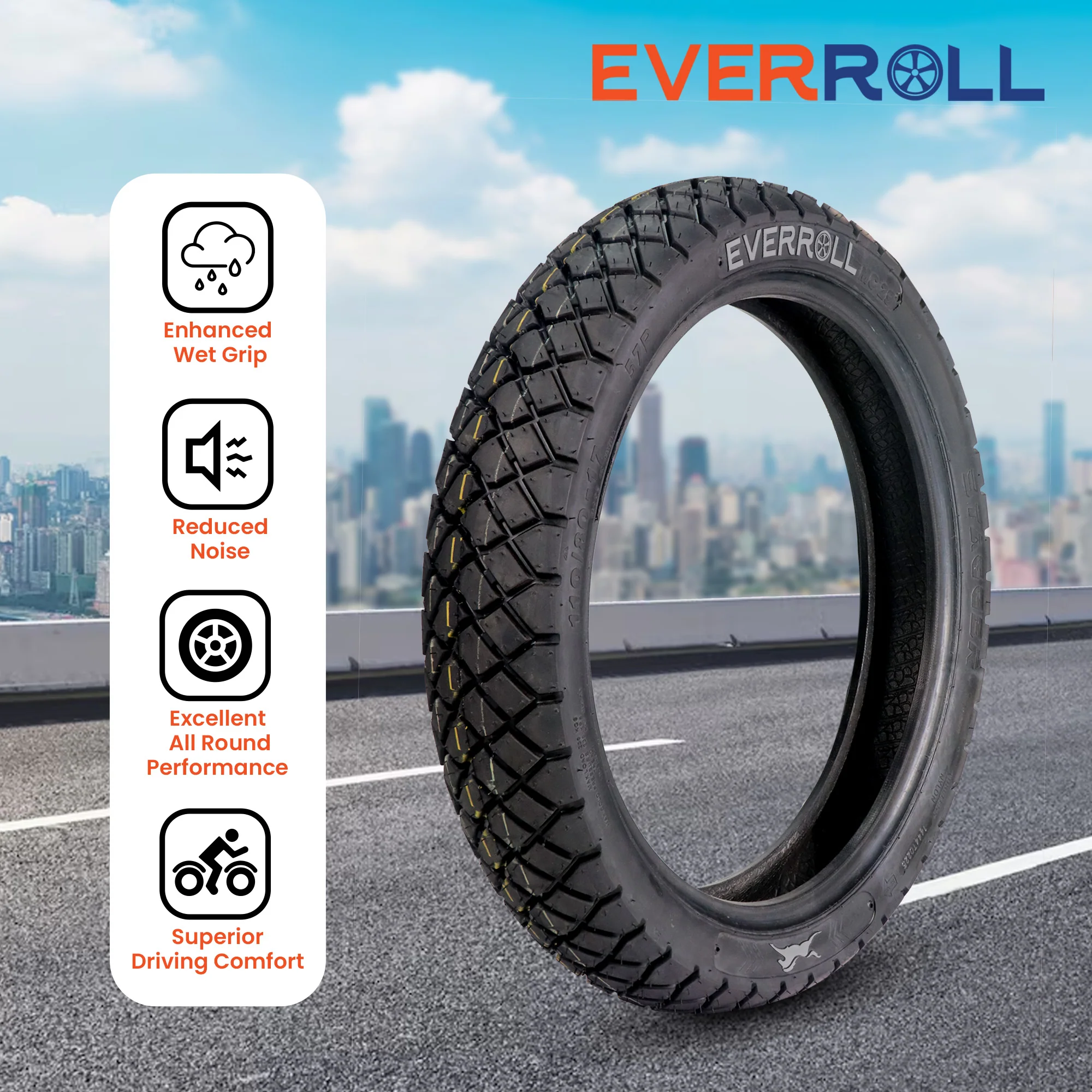 Rear Tubeless Nylon Tyre - 110/80-17 TL TO MC29 | Vehicle Compatibility - TVS Apache RTR 160 & 180 - Image 5