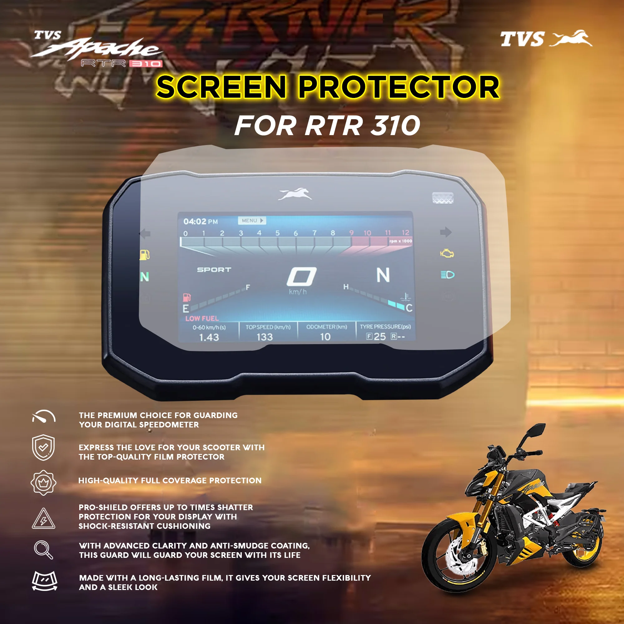 TVS RTR 310 Screen Protector - Image 2