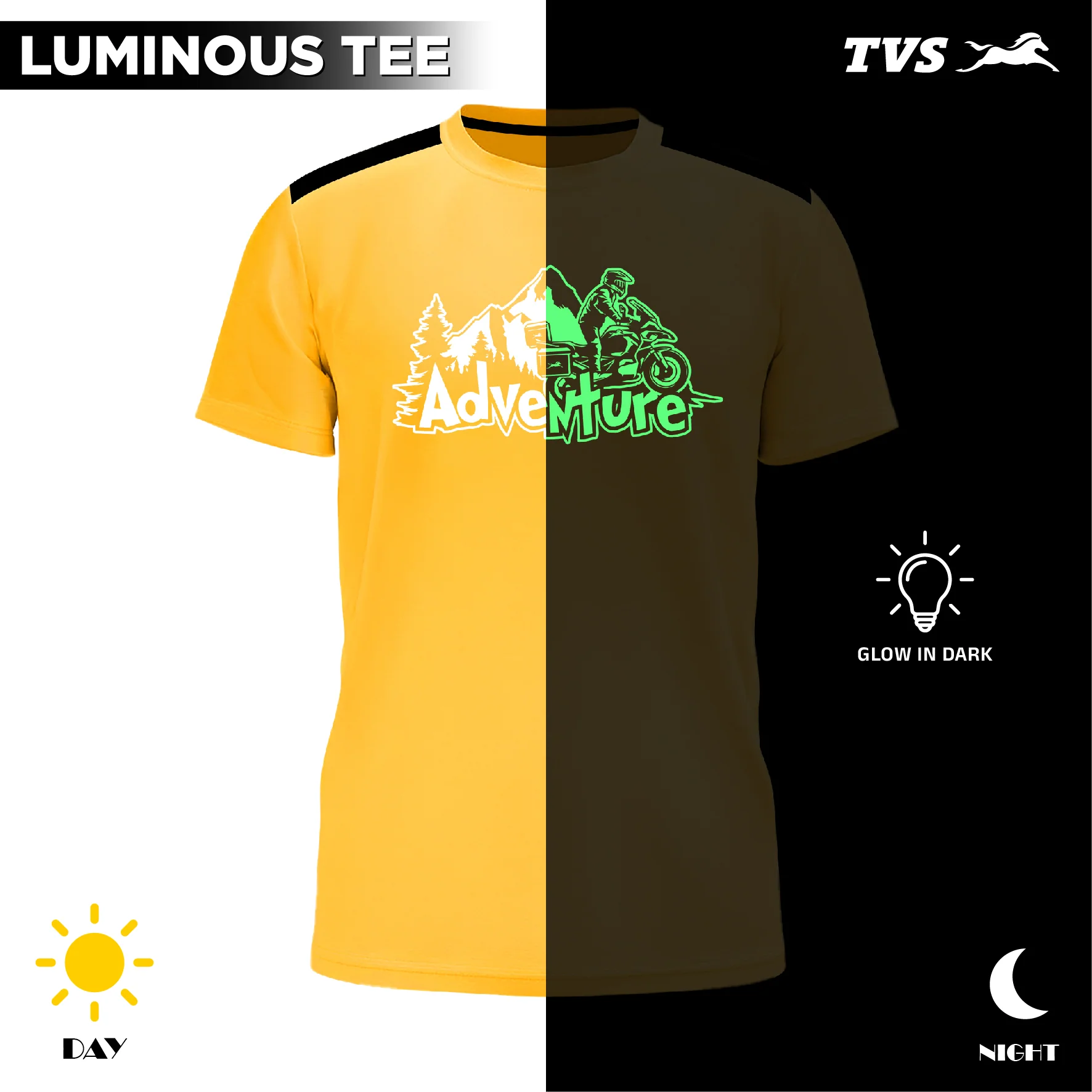 TVS Adventure Round Neck Radium Print T-shirt - Image 3