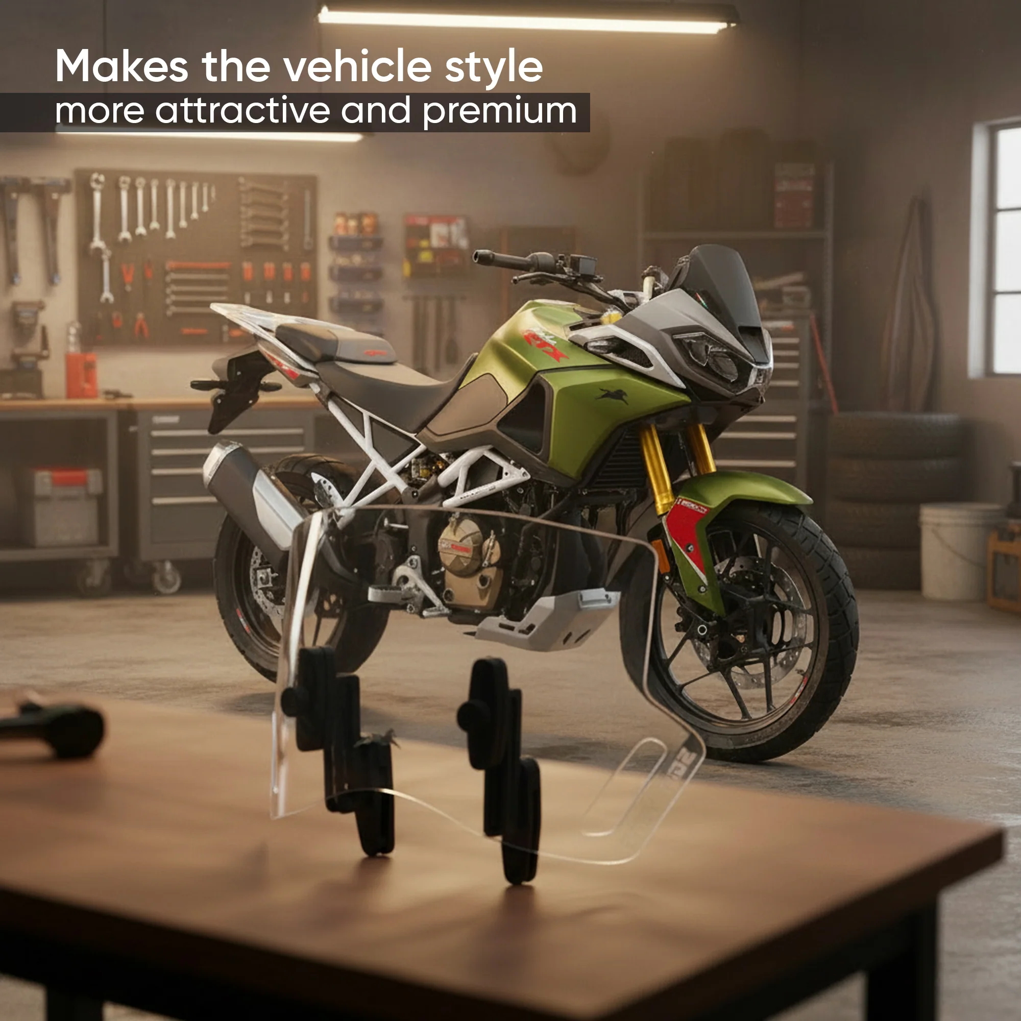 TVS Apache RTX Visor Extender – Enhanced Wind Protection & Stylish Upgrade - Image 3