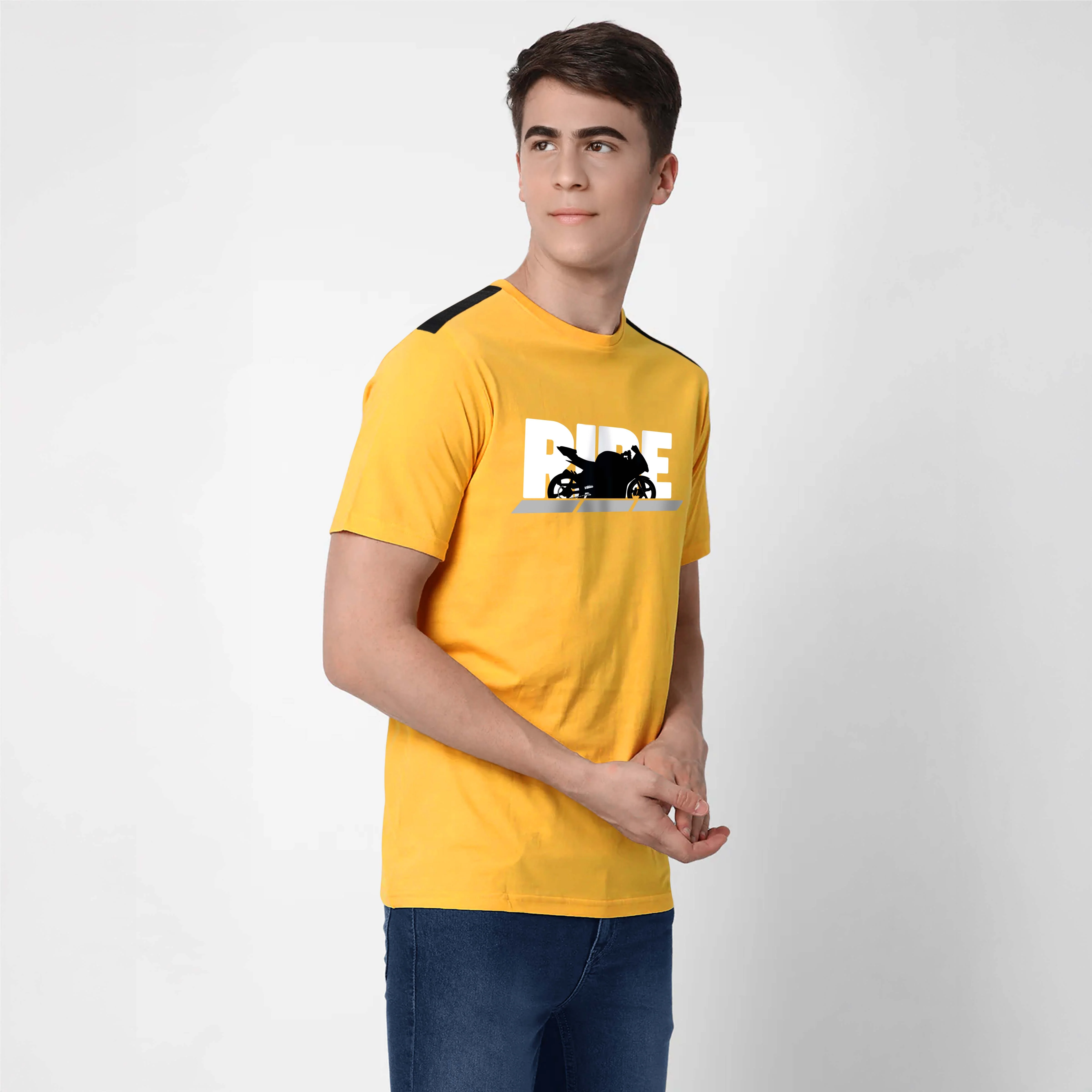 TVS Ride Crew neck Cotton T-shirt | High visibility & Reflective Sticker - Image 3