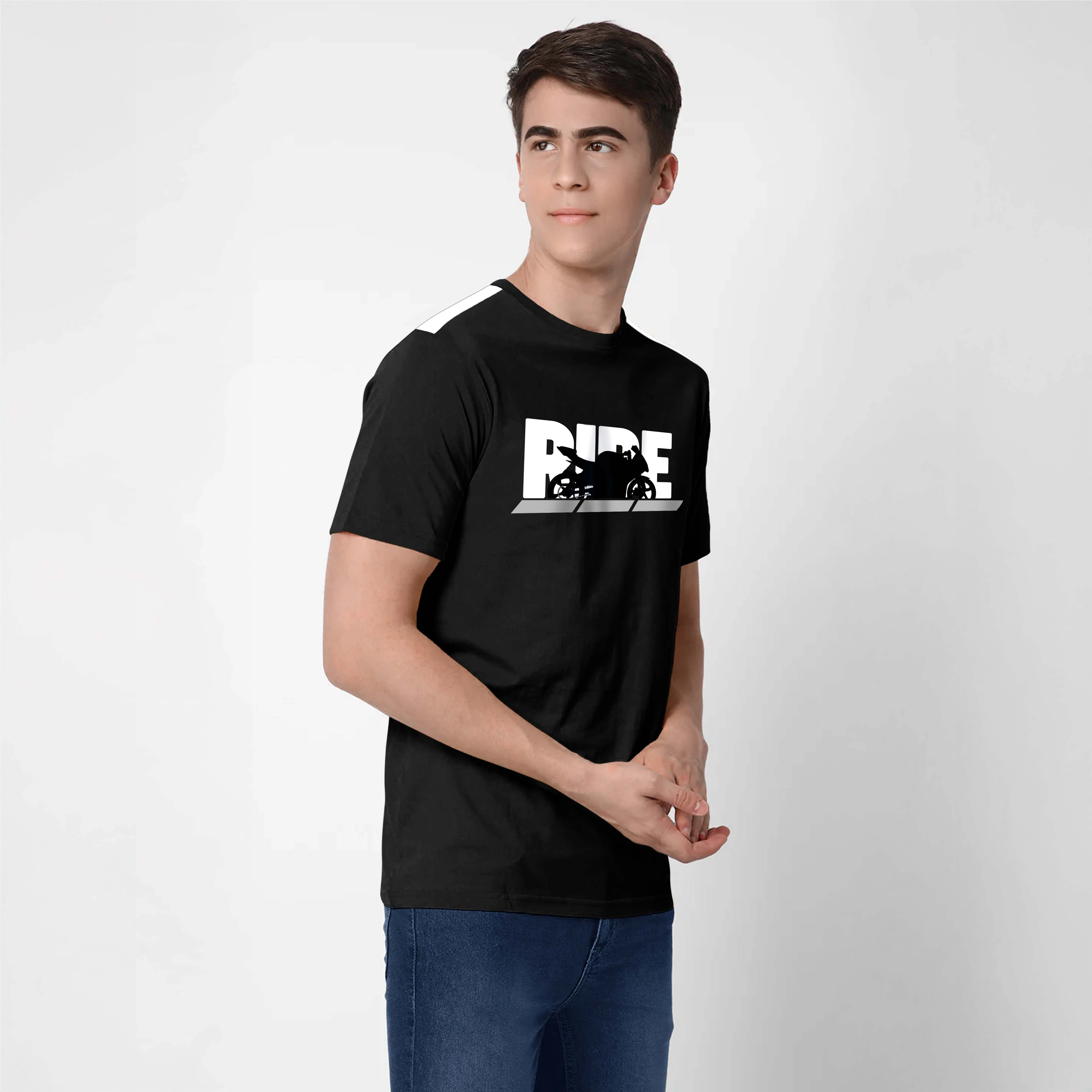 TVS Ride Crew neck Cotton T-shirt | High visibility & Reflective Sticker - Image 9
