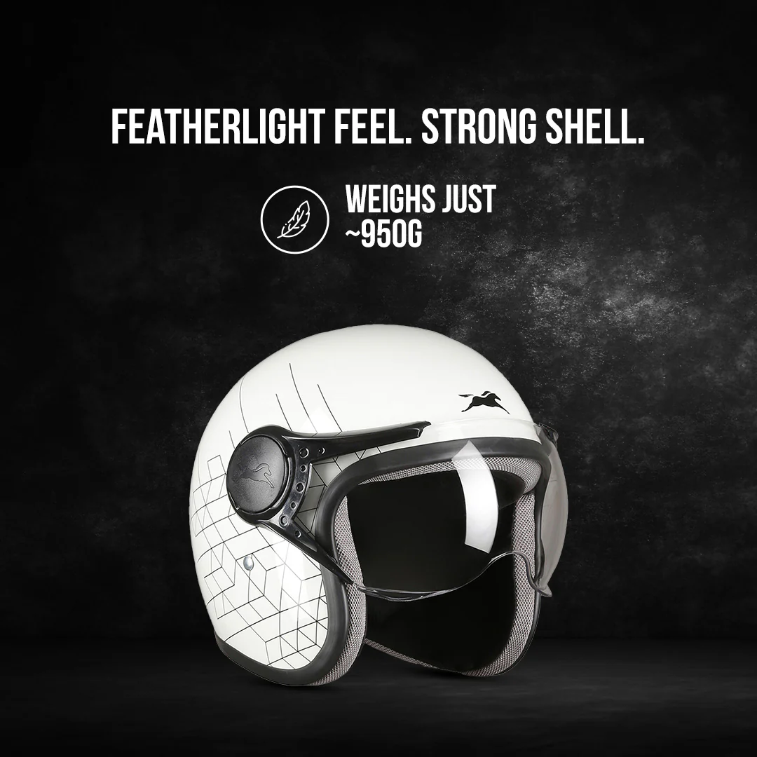 TVS Cruisetown Open Face Helmet – Stylish & Safe Helmet for Riders | ISI & DOT Certified | Premium Protection for Men & Women | Comfortable, Durable & Lightweight Design with Visor - Image 19