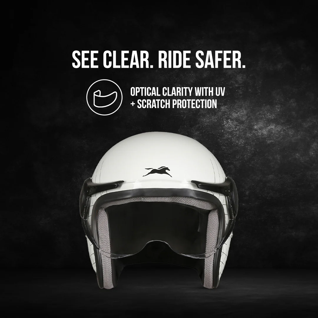 TVS Cruisetown Open Face Helmet – Stylish & Safe Helmet for Riders | ISI & DOT Certified | Premium Protection for Men & Women | Comfortable, Durable & Lightweight Design with Visor - Image 20
