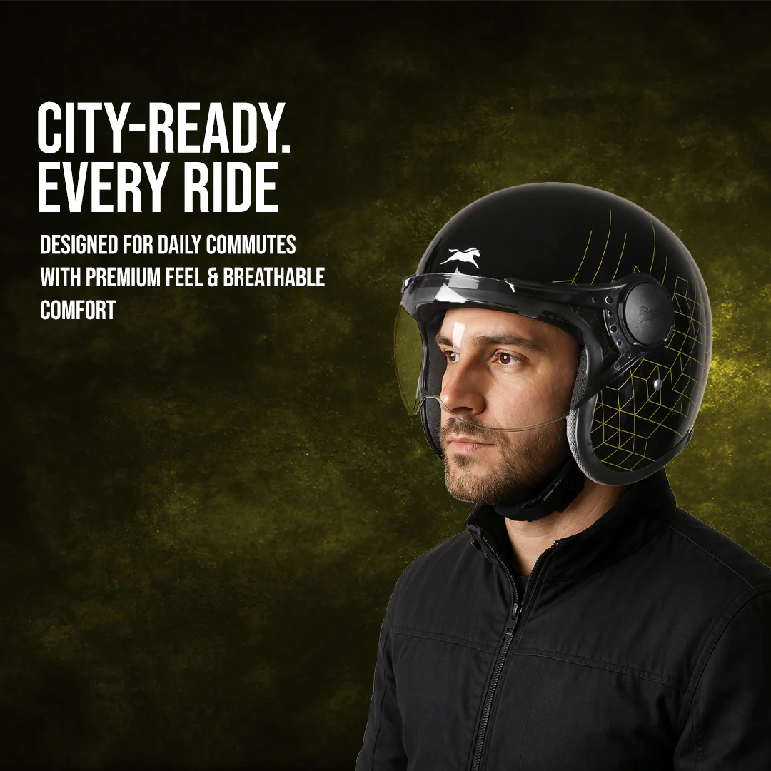 TVS Cruisetown Open Face Helmet – Stylish & Safe Helmet for Riders | ISI & DOT Certified | Premium Protection for Men & Women | Comfortable, Durable & Lightweight Design with Visor - Image 5