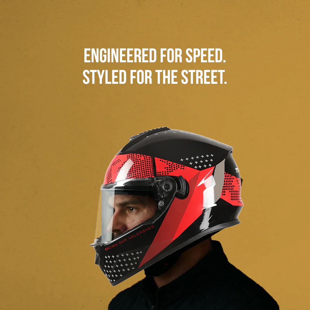 TVS Racing Phantom Series Full Face Dual Visor Helmet for Men | Premium Bike Helmets with ABS Shell, UV Paint | Quick Release System | Aerodynamic Design | DOT & ISI Certified (Black V1) - Image 10