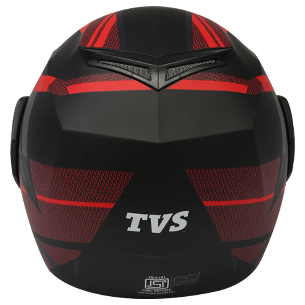 TVS Flip-Up Full Face Helmet (Red and Black) - Image 4