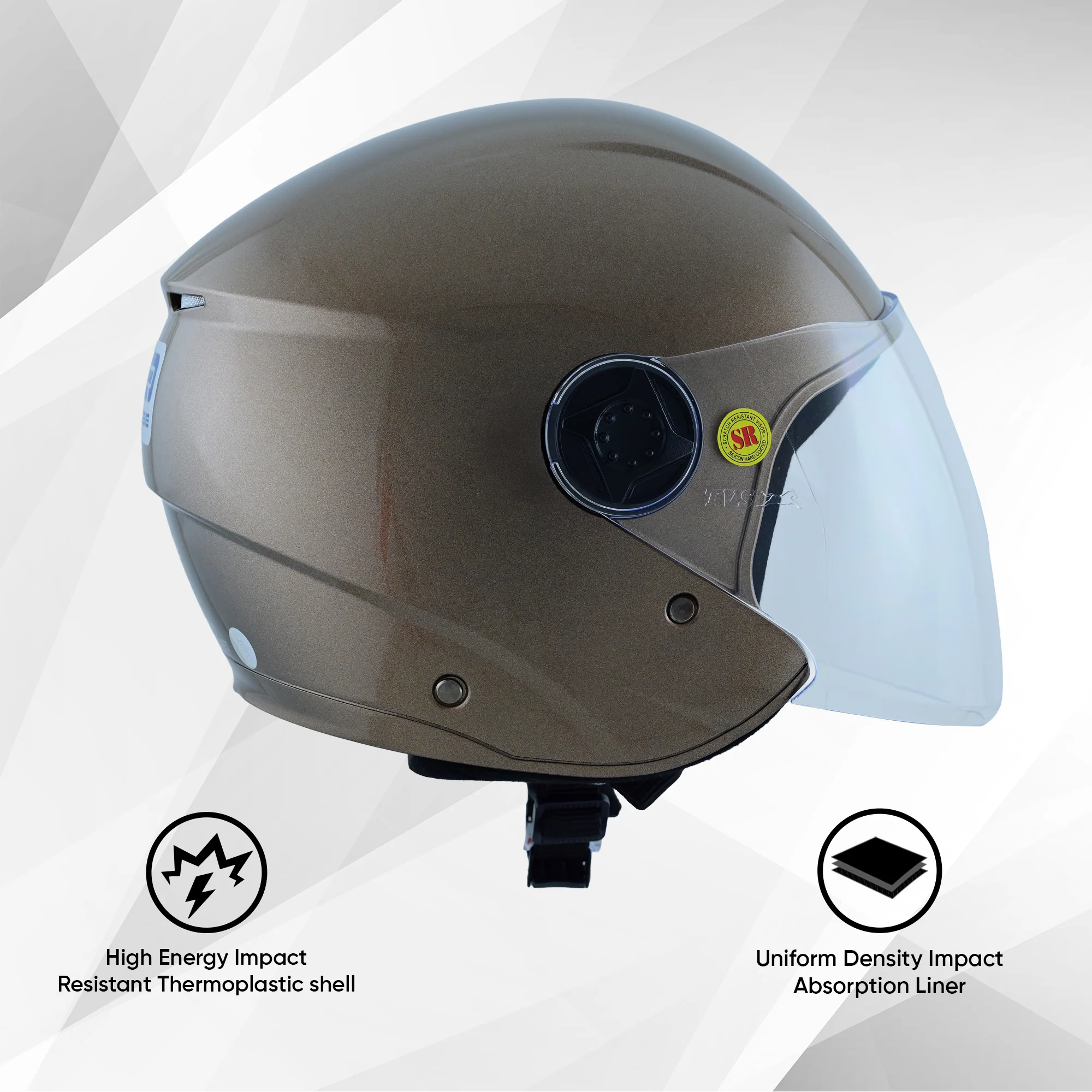 TVS iQube Open Face Helmet | ISI Certified, Lightweight & Comfortable Design - Image 4