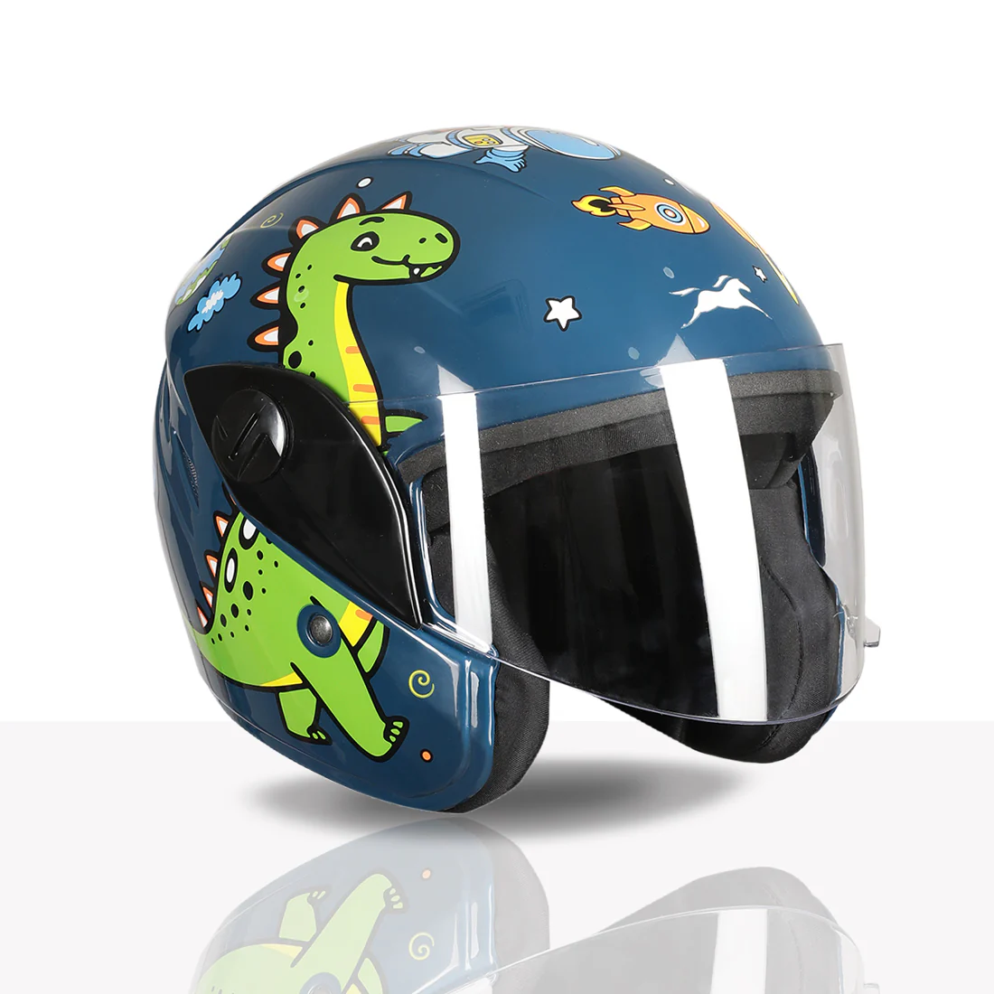 TVS Moto Jr. Kids Helmet |Fun Glow in the Dark Graphics | Lightweight ISI Certified ABS Shell| Removable Cheek Pads | Ideal Kids Bike Helmet for Cycle Scooter Daily Ride Comfort & Protection - Image 15