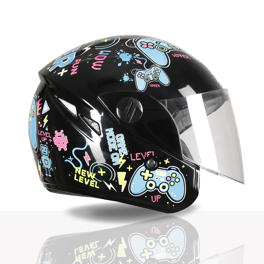 TVS Moto Jr. Kids Helmet |Fun Glow in the Dark Graphics | Lightweight ISI Certified ABS Shell| Removable Cheek Pads | Ideal Kids Bike Helmet for Cycle Scooter Daily Ride Comfort & Protection - Image 6