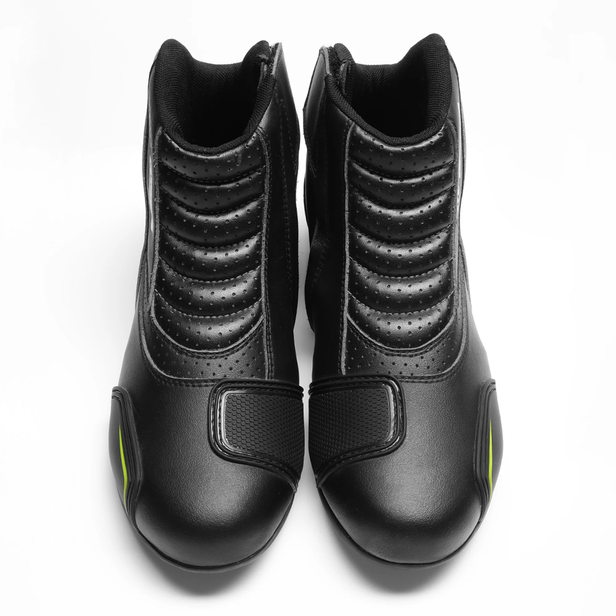 TVS Racing Ankle Length Slip-On Riding Boots for Men:Anti-Microbial & Waterproof Riding Shoes with Reflective Panels, Ventilated Biker Boots with Ankle-Toe Protection-Men's Riding Boots (Neon) - Image 5