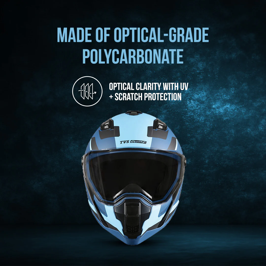 TVS Racing Anti Matter Full Face Helmet for Bike & Motorcycle Riders # -DOT & ISI Certified-Lightweight ABS Shell, UV Resistant-Ventilated Comfort Liner, Quick-Release Visor & Chin Strap - Image 24