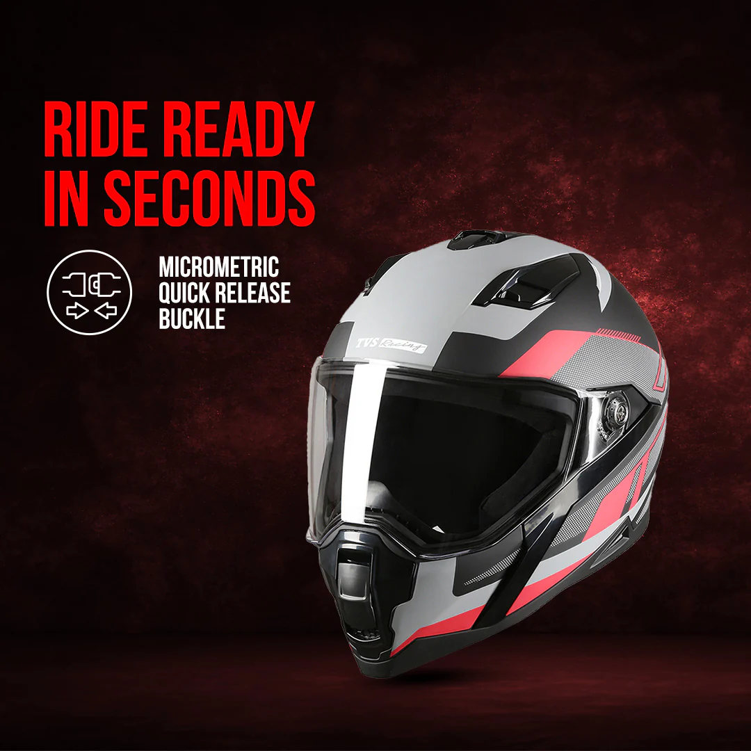 TVS Racing Anti Matter Full Face Helmet for Bike & Motorcycle Riders # -DOT & ISI Certified-Lightweight ABS Shell, UV Resistant-Ventilated Comfort Liner, Quick-Release Visor & Chin Strap - Image 28