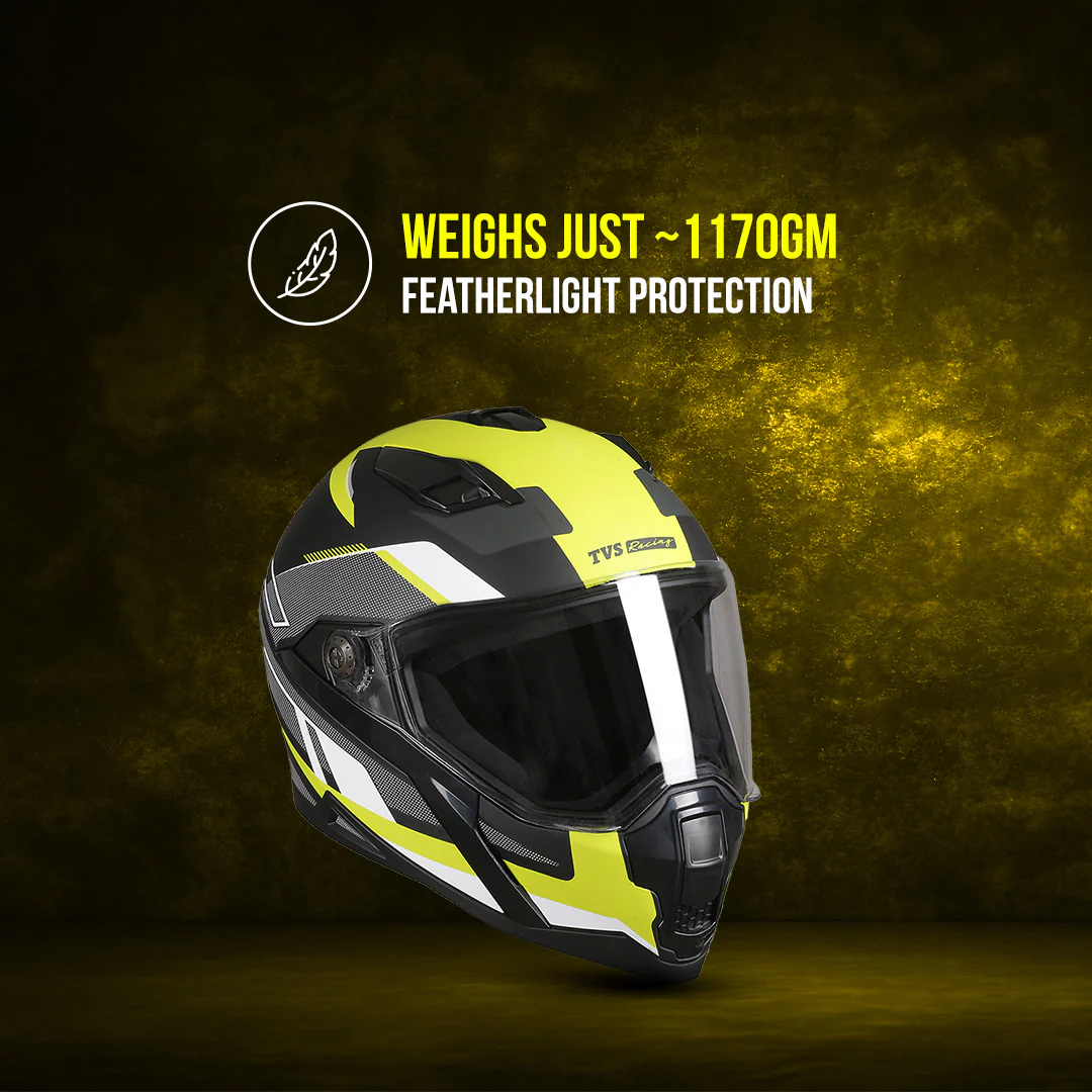TVS Racing Anti Matter Full Face Helmet for Bike & Motorcycle Riders # -DOT & ISI Certified-Lightweight ABS Shell, UV Resistant-Ventilated Comfort Liner, Quick-Release Visor & Chin Strap - Image 44