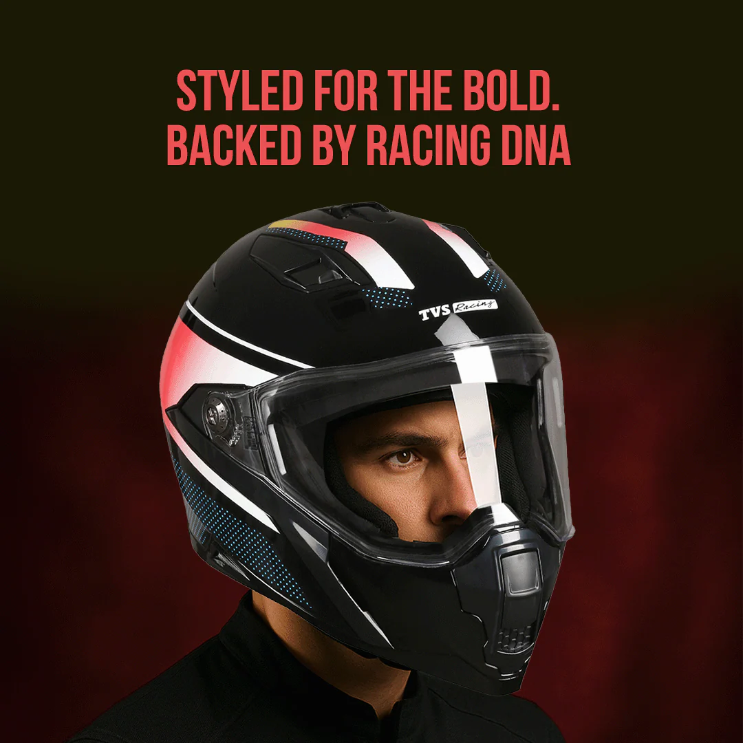 TVS Racing Anti Matter Full Face Helmet for Bike & Motorcycle Riders # -DOT & ISI Certified-Lightweight ABS Shell, UV Resistant-Ventilated Comfort Liner, Quick-Release Visor & Chin Strap - Image 59