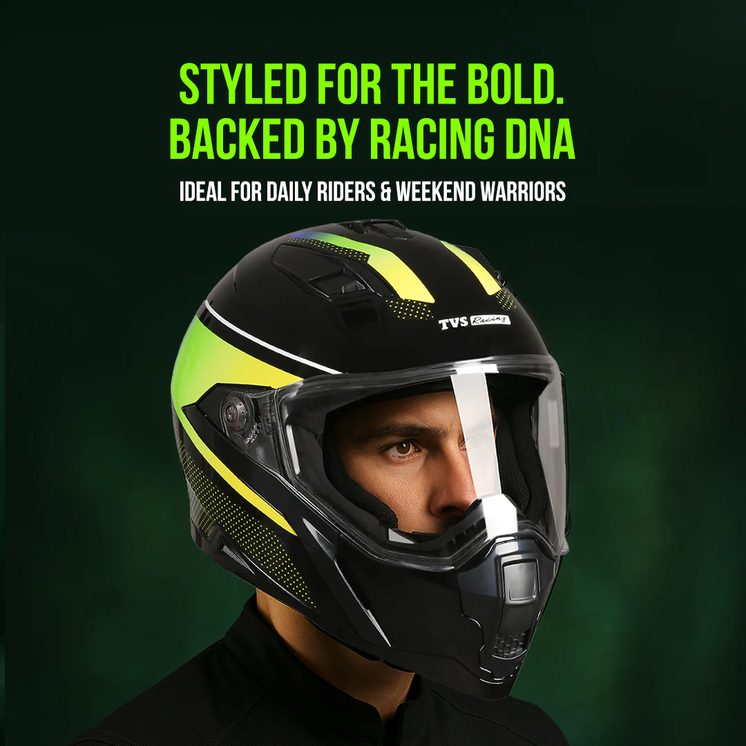 TVS Racing Anti Matter Full Face Helmet for Bike & Motorcycle Riders # -DOT & ISI Certified-Lightweight ABS Shell, UV Resistant-Ventilated Comfort Liner, Quick-Release Visor & Chin Strap - Image 73