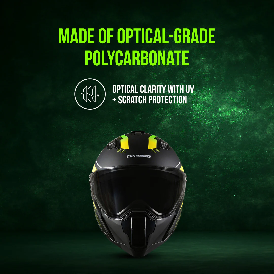 TVS Racing Anti Matter Full Face Helmet for Bike & Motorcycle Riders # -DOT & ISI Certified-Lightweight ABS Shell, UV Resistant-Ventilated Comfort Liner, Quick-Release Visor & Chin Strap - Image 87