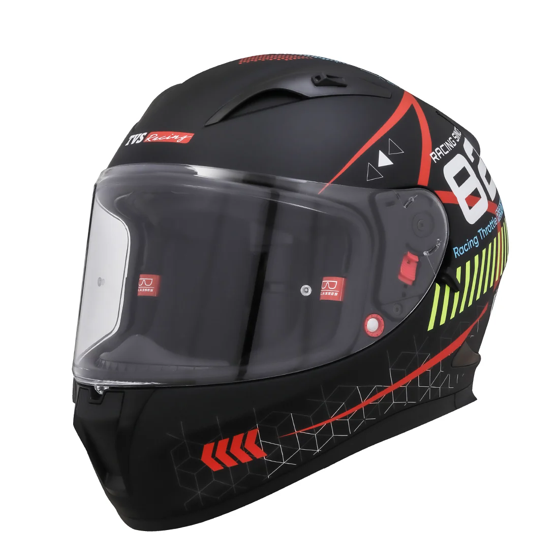 TVS Racing Dual Visor Helmet for Men – Anti-Fog Pin-Lock, Aerodynamic Design & DOT/ISI/ECE Certified – Premium Full Face Helmet For Men - Image 32