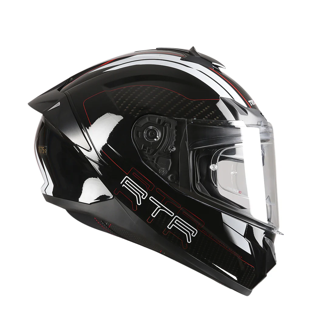 TVS Racing Hurricane Series Full Face Dual Visor Helmet for Men | Premium Bike Helmets with ABS Shell, UV Paint | Quick Release System | Aerodynamic Design | ECE, DOT & ISI Certified (White & Red) - Image 3