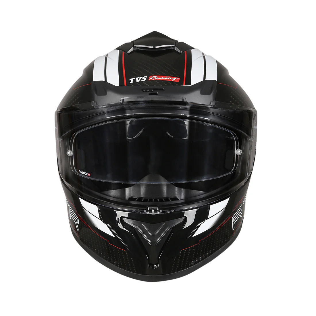 TVS Racing Hurricane Series Full Face Dual Visor Helmet for Men | Premium Bike Helmets with ABS Shell, UV Paint | Quick Release System | Aerodynamic Design | ECE, DOT & ISI Certified (White & Red) - Image 4