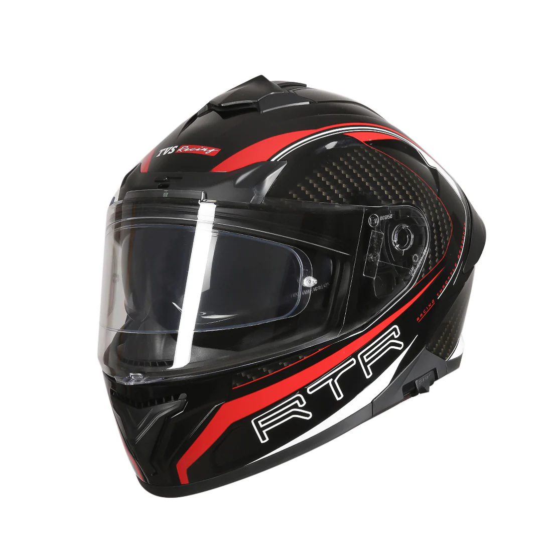 TVS Racing Hurricane Series Full Face Dual Visor Helmet for Men | Premium Bike Helmets with ABS Shell, UV Paint | Quick Release System | Aerodynamic Design | ECE, DOT & ISI Certified (Red) - Image 5