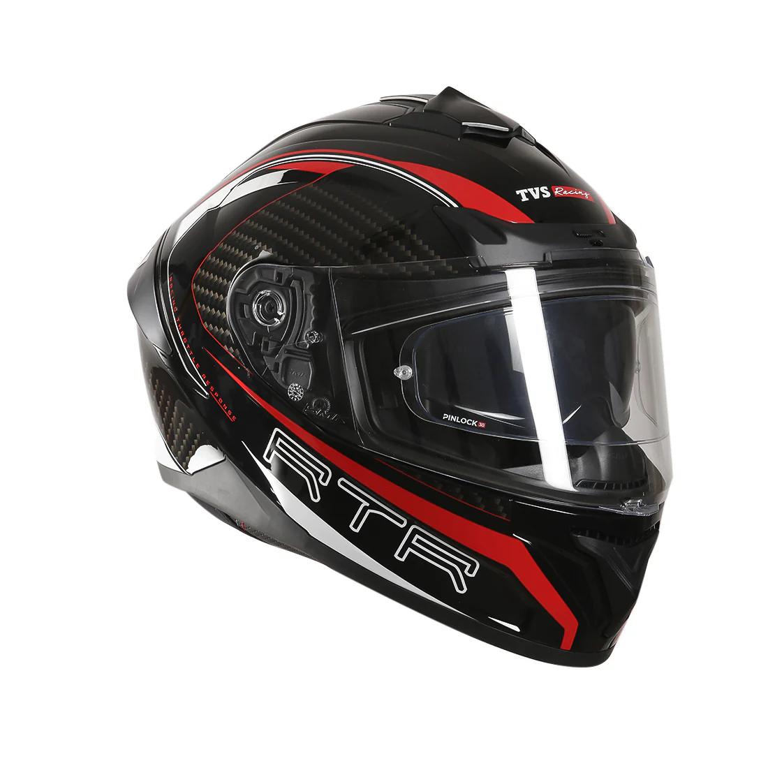 TVS Racing Hurricane Series Full Face Dual Visor Helmet for Men | Premium Bike Helmets with ABS Shell, UV Paint | Quick Release System | Aerodynamic Design | ECE, DOT & ISI Certified (Red) - Image 6