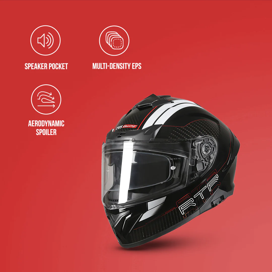 TVS Racing Hurricane Helmet Full-Face, Aerodynamic Design - Image 39