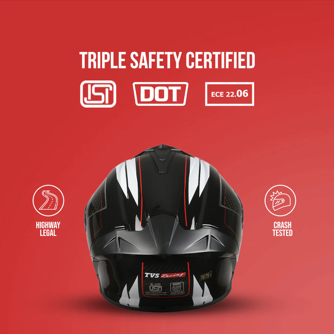 TVS Racing Hurricane Helmet Full-Face, Aerodynamic Design - Image 43