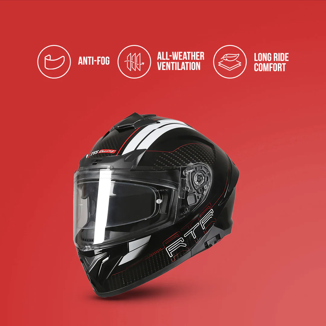 TVS Racing Hurricane Helmet Full-Face, Aerodynamic Design - Image 46