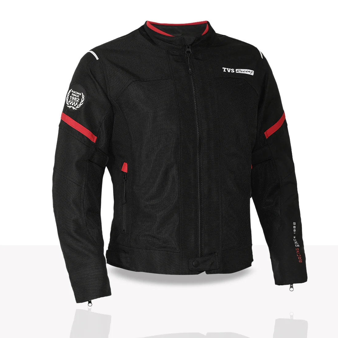 TVS Racing Tech-Core Road Jacket for Men | CE2 armour <5kN at Shoulders Elbows and Back | 600D Chassis | 310gsm Vent Mesh | High-Vis Reflective Tech| YKK zippers | Engineered for bikers - Image 8