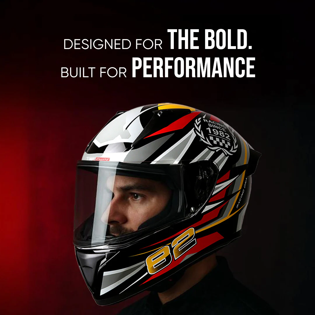 TVS Racing Titan Series Full Face Helmet for Men | Premium Bike Helmets with ABS Shell, UV Paint | Quick Release System | Aerodynamic Design | DOT & ISI Certified - Image 47