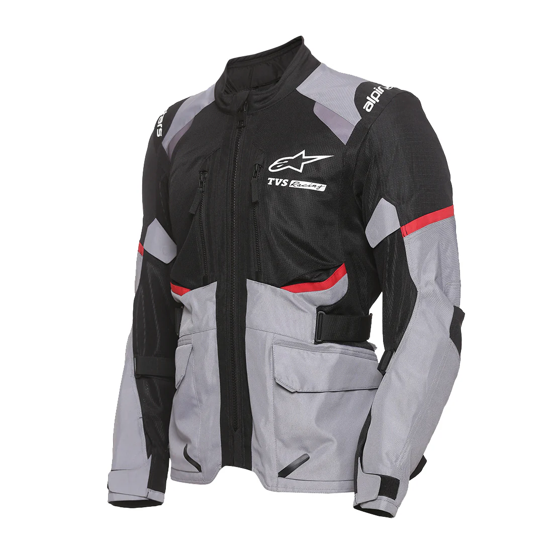 TVS Racing x Alpinestars Touring Riding Jacket with CE Level 2 Nucleon Plasma Armor, 600D Abrasion Resistant Shell, 310 GSM Mesh Ventilation, Reflective Panels, Cargo Pockets Motorcycle Touring Jacket - Image 10