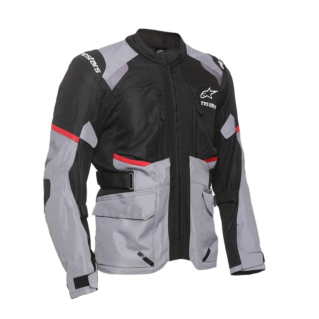 TVS Racing x Alpinestars Touring Riding Jacket with CE Level 2 Nucleon Plasma Armor, 600D Abrasion Resistant Shell, 310 GSM Mesh Ventilation, Reflective Panels, Cargo Pockets Motorcycle Touring Jacket - Image 11