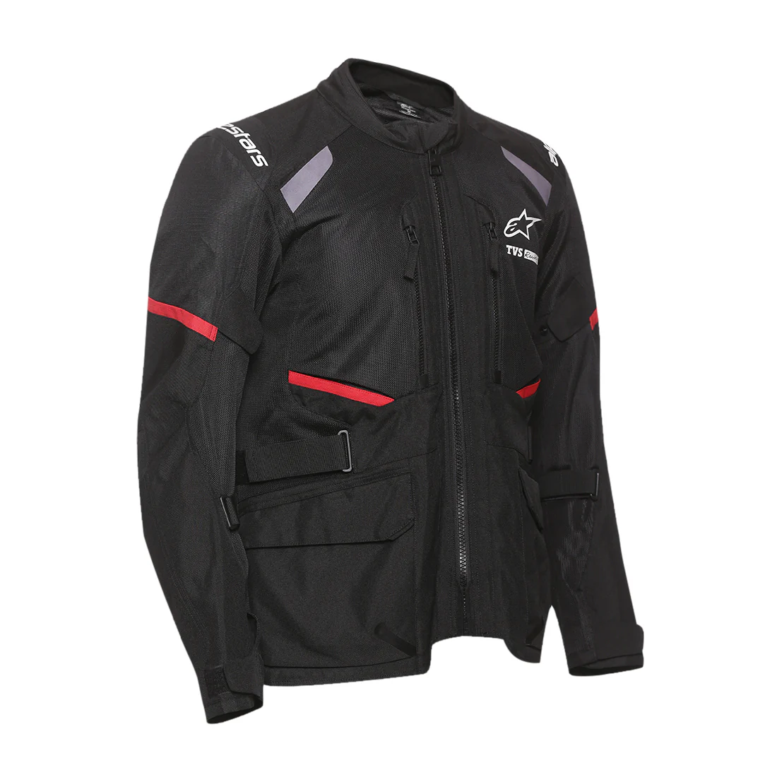 TVS Racing x Alpinestars Touring Riding Jacket with CE Level 2 Nucleon Plasma Armor, 600D Abrasion Resistant Shell, 310 GSM Mesh Ventilation, Reflective Panels, Cargo Pockets Motorcycle Touring Jacket - Image 5