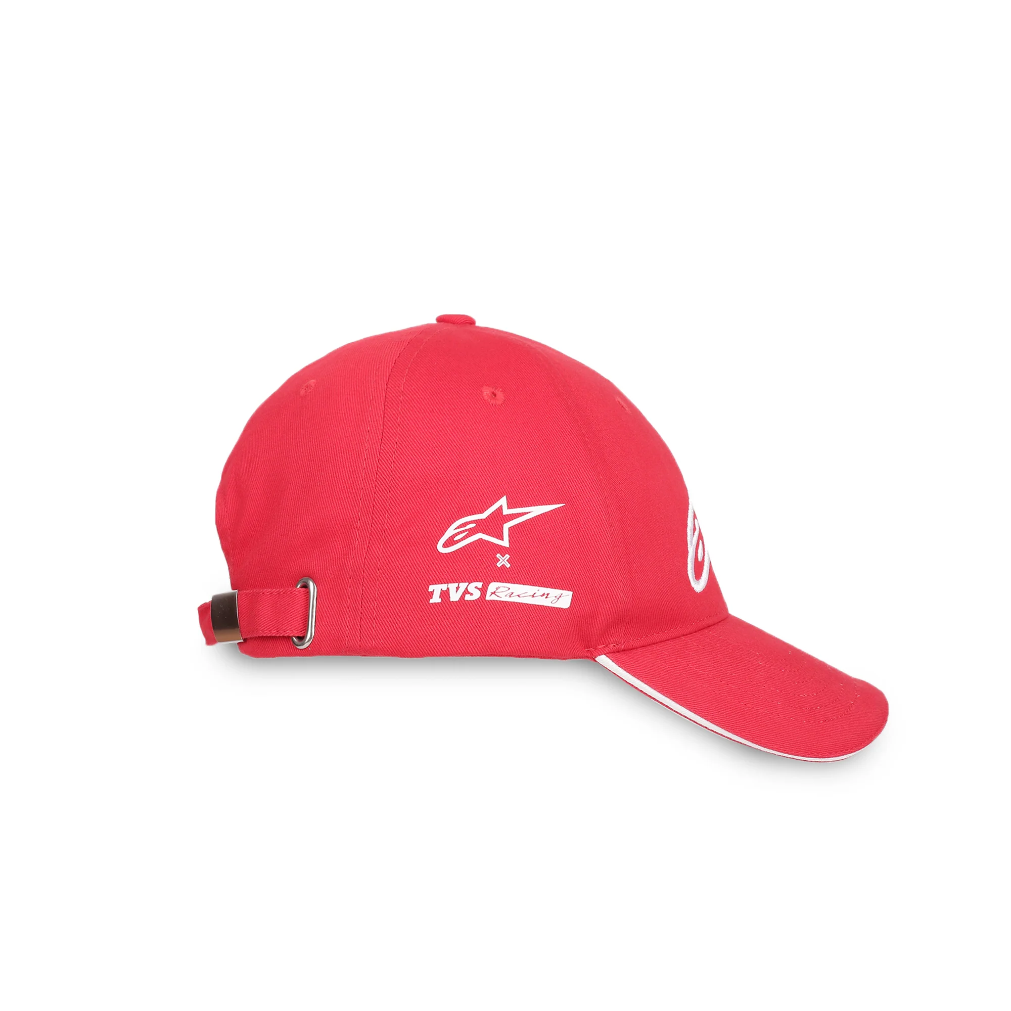 TVS Racing x Alpinestars Cap – 100% Cotton Twill, Breathable & Skin-Friendly Fabric, 6-Panel Design, Adjustable Metal Buckle Closure, Flexible Peak for Sunshade, and Embroidered Branding - Image 8